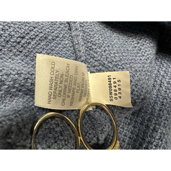 Pure Jill J Jill Sweater Womans XL Blue Knit Cowl‎ Neck Tunic Pullover Lagenlook - Picture 6 of 7